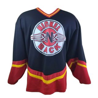 Vintage Nickleback Hockey Jersey Concert Shirt Size Large 90s Canadian Rock Band