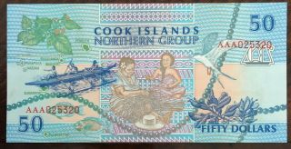Cook Islands 50 Dollars 1992 P - 10a Prefix Aaa Unc,  In Eua.