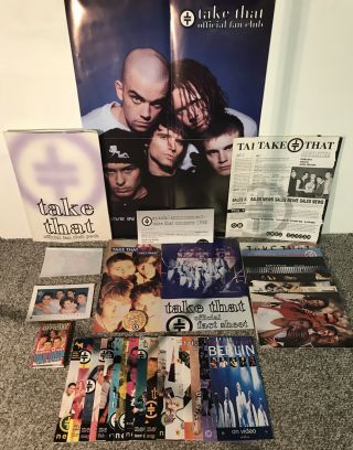 Take That Official Fan Club Pack Bundle - Poster,  Pin Badge,  Newsletters,  More