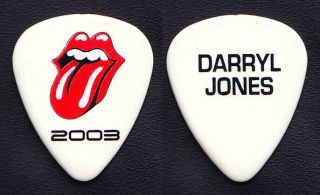 Rolling Stones Darryl Jones White Guitar Pick - 2003 Licks World Tour
