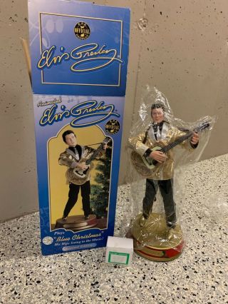 Animated Elvis Presley Limited Figure Toy Blue Christmas Gemmy