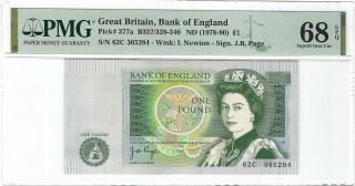 Great Britain England 1 Pounds 1978,  B340 P - 377a Page,  Pmg 68 Epq Gem Unc