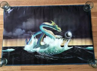 Asia Dragon Roger Dean Poster Early 1982 36 " X 24 "