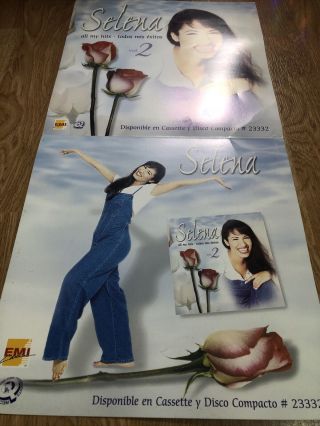 Selena 2000 ALL MY HITS Vol.  2 Promotional Poster 12x24” Quintanilla 3