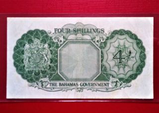 1953 BAHAMAS 4 SHILLINGS BANKNOTE @ CIR 2