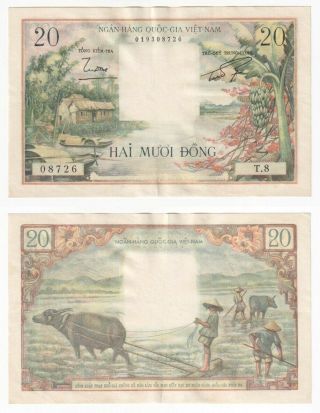 South Vietnam 20 Dong Banknote (1956) P.  4 - Ef.