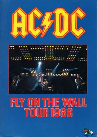 Ac/dc 1986 Fly On The Wall Tour North American Tour Program Book - Angus Young