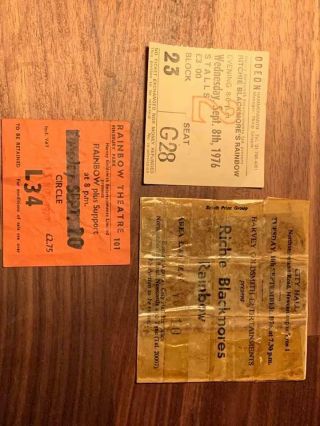 3 X Tickets Of Ritchie Blackmore 