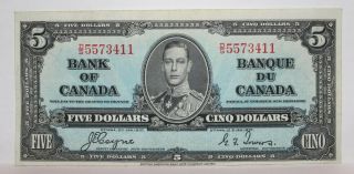 1937 Coyne/towers Bank Of Canada Five ($5) Dollar Bank Note Ds5573411 - Ef
