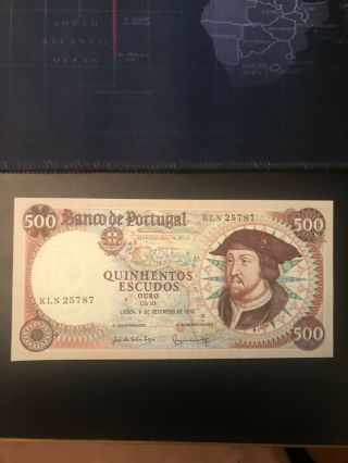 Banknote Portugal 500 Escudos 1979 P - 170 Gem Unc Scarce