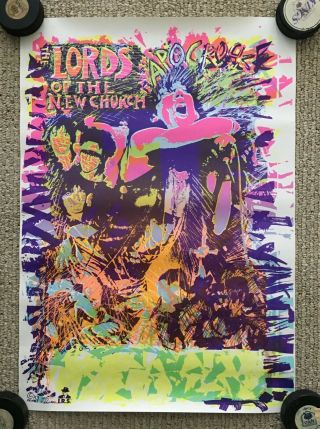 Rare Vtg 1983 Lords Of The Church Irs Blacklight Promo Poster Stiv Deadboys