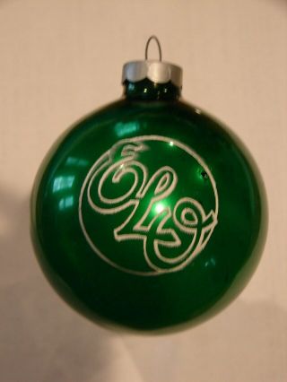 Electric Light Orchestra 1977 Green Elo Promo Glass Christmas Tree Ornament
