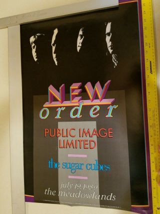 Order Concert Poster Public Image The Sugar Cubes Limited 1989 Meadowlands