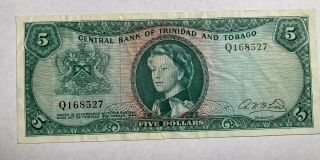 1964 Trinidad & Tobago $5 Banknote - Circulated