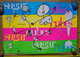 The Sugarcubes Life’s Too Good Bjork 1988 Vintage Promo Rock Poster