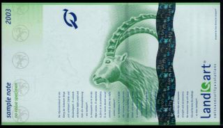 Test Note Landqart Switzerland,  2003 Macun,  With Different Security Features