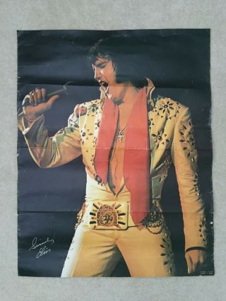 1972 Elvis Presley Souvenir " All Star Shows " Concert Poster " Sincerely Elvis "