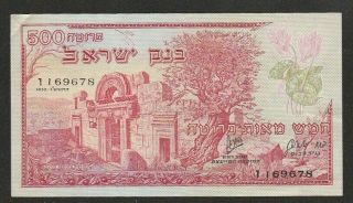 1955 Israel 500 Pruta Note