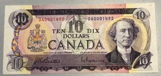 1971 Bank Of Canada $10 - Low Serial Number,  Birth Year Banknote - S/n: Da0001492