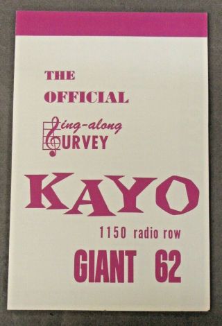 March 5 1962 Seattle Radio Kayo Giant 62 Radio Survey Chart Johnny Angel 1