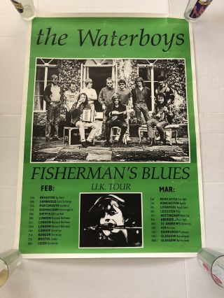 Vintage The Waterboys Fisherman’s Blues Poster 1988 Uk Tour Large 36” X 25” Orig