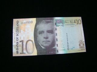 Scotland Bank Of 2007 10 Pounds Banknote Gem Unc.  Pick 125a