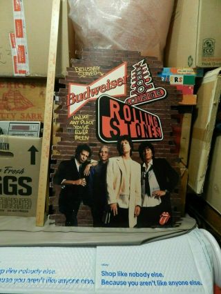 The Rolling Stones 1994 Voodoo Lounge Tour Budweiser Brick Wall Promo Sign