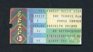 1979 Donna Summer Bad Girls Tour Concert Ticket Stub Forest Hills Ny