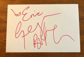 Black Sabbath Geezer Butler Signed Autographed Index Card 4 " X6 " To Eric