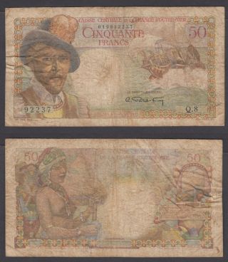 French Equatorial Africa 50 Francs Nd 1947 (f) Banknote P - 23 No Holes