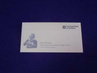 Royal Bank Of Scotland Jack Nicklaus Commemorative 5 Pound Note