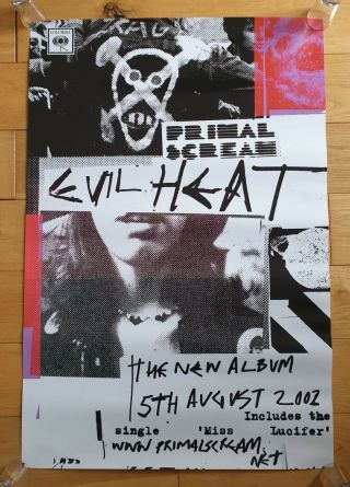 Primal Scream Evil Heat Promo Poster Ultra Rare