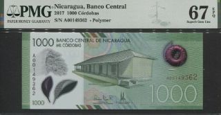 Tt Pk Unl 2017 Nicaragua Banco Central 1000 Cordobas Pmg 67 Epq Gem Unc