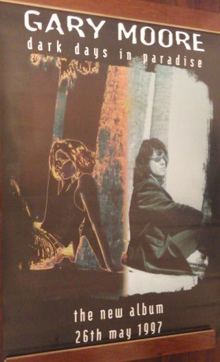 40x60 " Huge Subway Poster Gary Moore 1997 Dark Days In Paradise Thin Lizzy/skid