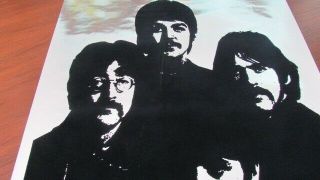 The Beatles blacklight poster vintage Pin - up Mylar Silver Psychedelic 3