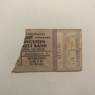 Bruce Springsteen Memorial Coliseum Jacksonville Concert Ticket Stub Vtg 1981