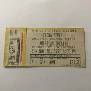 Fiona Apple American Theatre St Louis Missouri Concert Ticket Stub Vtg Nov 1997