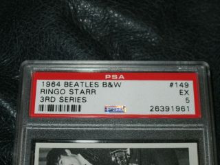 BEATLES 1964 3RD SERIES B & W CARD 149 Ringo Starr PSA 2