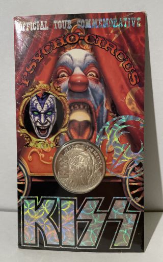 Kiss Gene Simmons Commemorative Silver Coin Psycho Circus Tour 1998 Rare