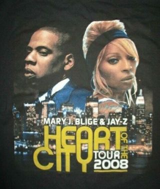 2008 Mary J Blige And Jay - Z " Heart Of The City " Concert Tour (lg) T - Shirt