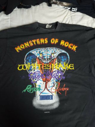 Monsters Of Rock Donington Park T Shirt Official 1990 10th Anniversary