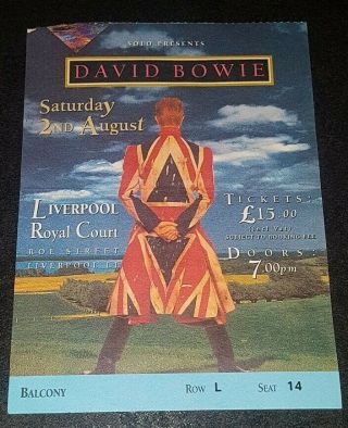 David Bowie Earthling Tour 1997 Ticket Liverpool Royal Court 3