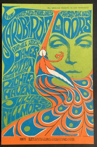 Bg 75 The Yardbirds The Doors Bill Graham Fillmore Concert Postcard 1967