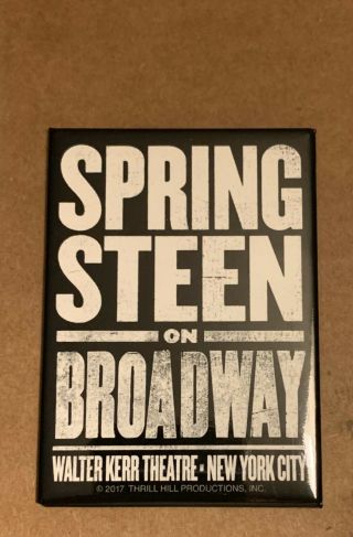2017 Official Bruce Springsteen On Broadway Magnet Nyc Rare Limited