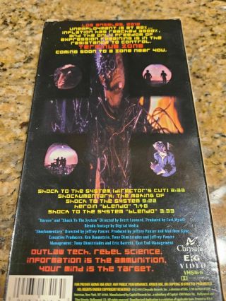 BILLY IDOL EXTREMELY RARE CYBERPUNK SHOCK TO THE SYSTEM VHS 2