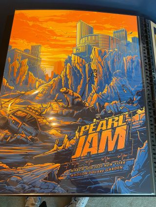 Pearl Jam 2020 Madison Square Garden Poster,  3/30/20,  Dan Mumford,  Se