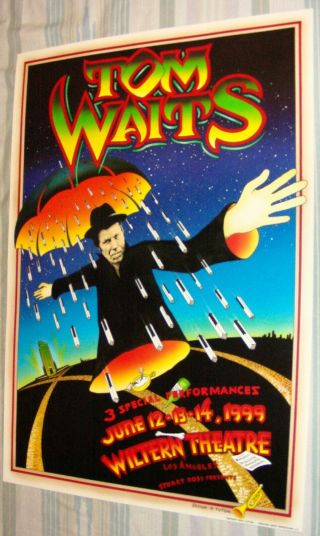 Randy Tuten 1999 Tom Waits Wiltern Theatre Los Angeles Poster Umbrella