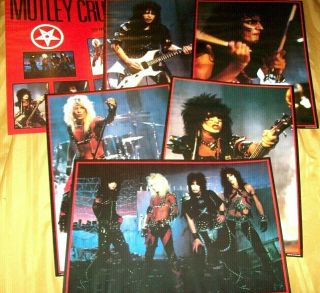 Motley Crue 1984 5 Posters 12 " X 16 " Shout At The Devil Too Fast For Love Lp