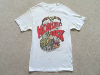1988 Monsters Of Rock Van Halen Concert Large T - Shirt With Hole