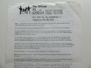 THE BEATLES 1971 FAN CLUB LETTER FREDA KELLY 3